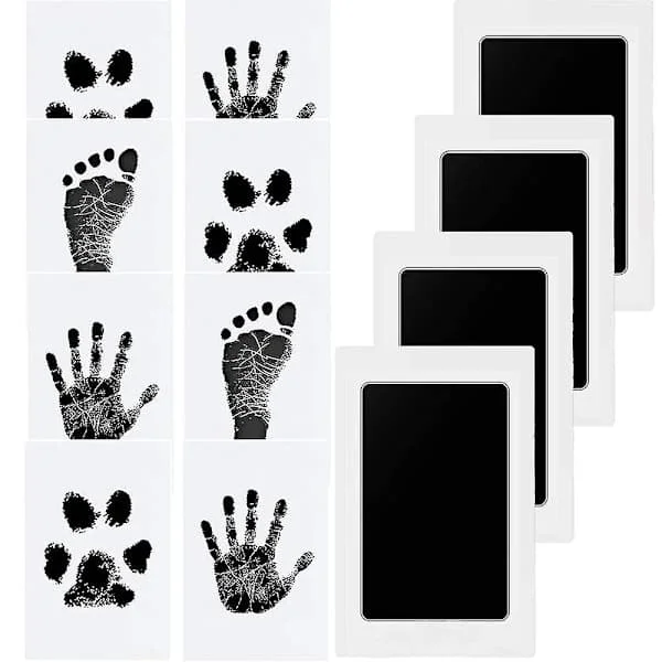 Baby Håndaftryk og Fodaftryk Sæt, 4 stk Baby Fodaftryk Sæt, Baby Nyfødt Aftryk Sæt, Hunde Poteprint Sæt, Katte Poteprint Sæt