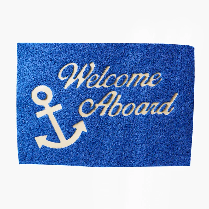 Tapis de bateau Lalizas Welcome Aboard, rectangle, 60 x 40 cm, bleu marine