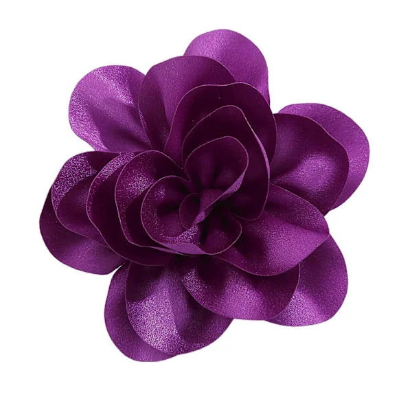 Unique Flower Brooch Lapel Pin Stylish Oversized Fabric Flower Pin for Business Professionals and Wedding Celebrants Purple Lilac Purple