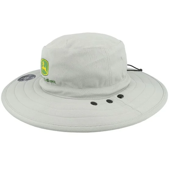 John Deere - Grå bucket Hat - Hat With Panels Charcoal Bucket @ Hatstore