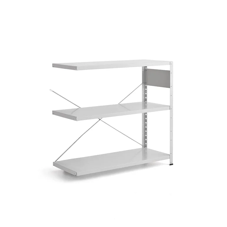 Lagerhylle IDEAL, påbyggseksjon, 920x1005x400 mm, grå, grå hylle