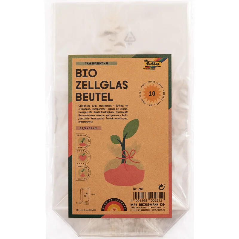 Folia Cellofanpåsar strl M 10-pack