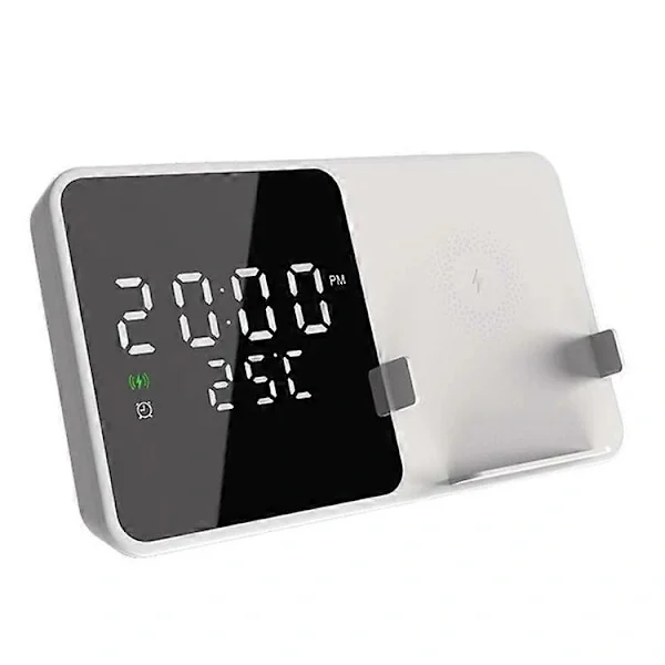 W5 Alarm Clock Multifunctional 15W Wireless Charger Real-time Temperature Time Display Mobile Phone Charger
