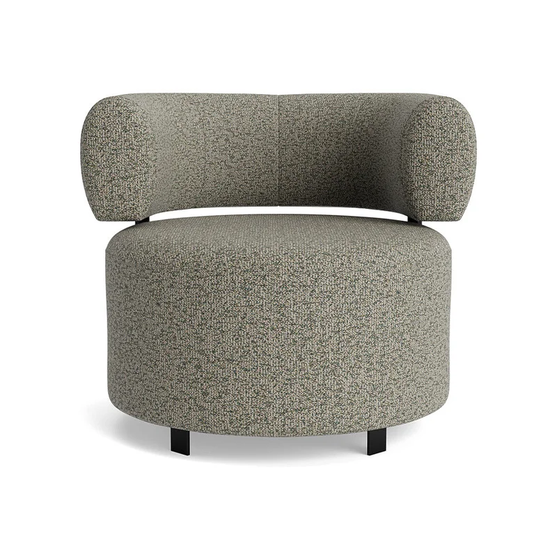 Laguna Sessel Modernes Design in Puente Grün meliertes Muster komfortable Polsterung für Wohnzimmer Lounge Sessel Rundform Breite 74cm