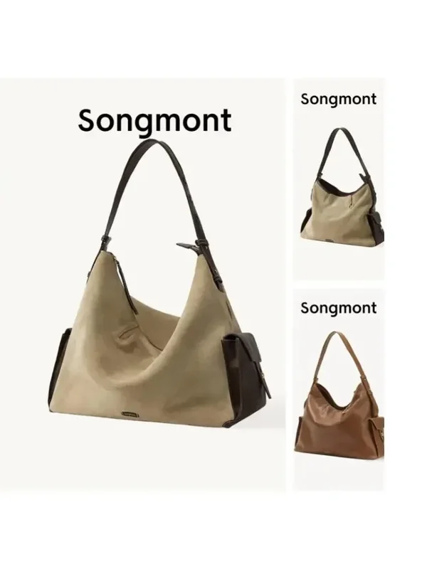 AliExpress - Sac à main pour femme Songmont, sac à main de luxe de grande capacité en cuir, style vintage décontracté, plusieurs couleurs, collection 