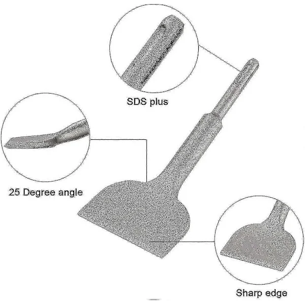 Flis Meisel, 165mm X 75mm Høy Kvalitets Forlengelsesserie, Buet Meisel For Keramiske Og Gulvfliser