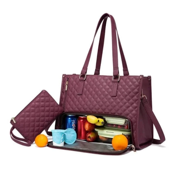 2-in-1 Bag and Lunch Bag - 15.6 Inch, Insulated Lunch Bag, Cooler Bag, Leak-Proof Cooler, Laptop Bag for Work-FY-