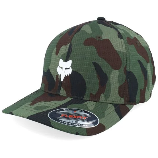 Fox - Camo flexfit Lippis - Fox Head Camo Tech Green Camo Stretch Fit @ Hatstore