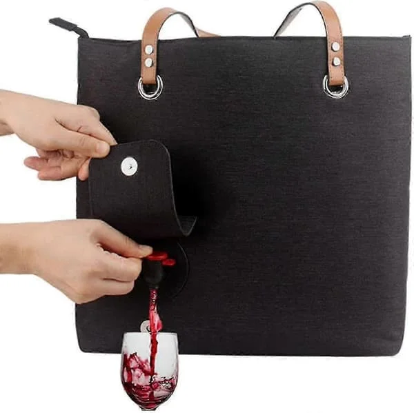 Delt Vintote med Drikkedispenser, Tote Skulderveske for Strand, Reise, Piknik, Camping g20242320613