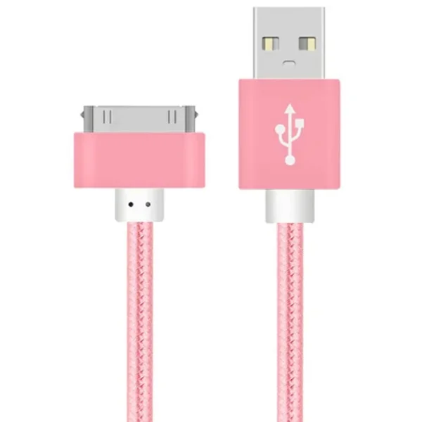 USB-kabel Snabbladdning kompatibel Apple iPhone 4 4s 3GS 3G iPad 1 2 3 iPod Nano touch 30-stifts Original Laddare Adapter Data Synk Kabel Rose Gold 2m