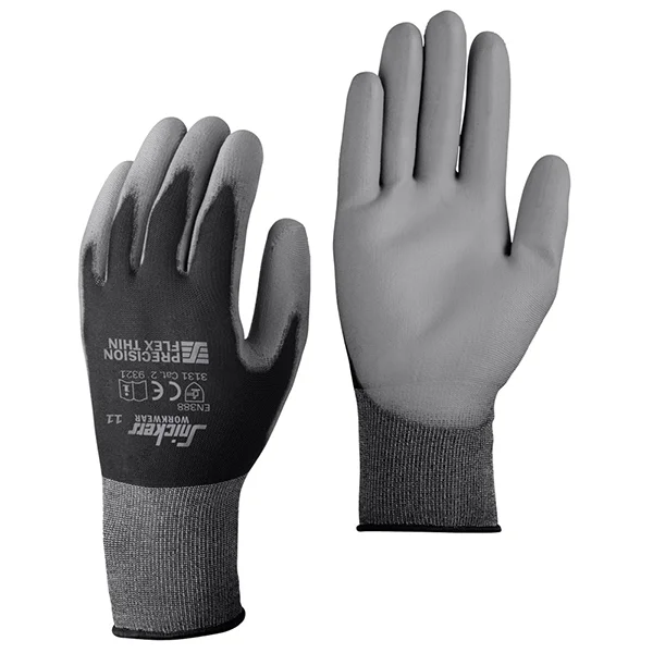 Snickers Workwear 9321 Precision Flex Light Handske svart/stengrå 8, Arbetskläder