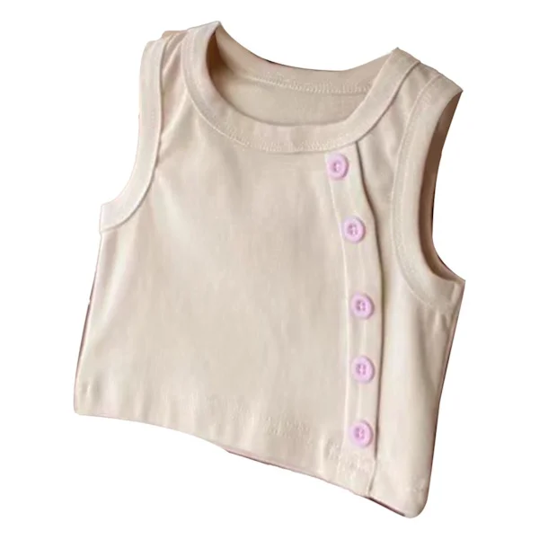 Rosa jenters sommer crewneck tanktopp ermeløs bluse fritidsklær til fest