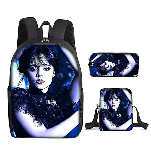 School Backpack Girls Kids Wednesday Addams Backpack School Bag Set School Bag Backpacks Pencil Case Daypack School Children's Backpack