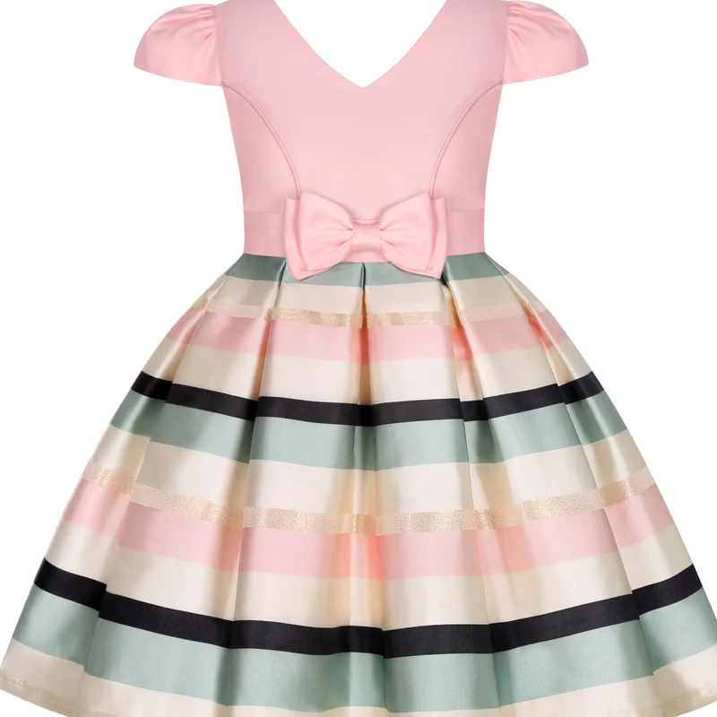 AliExpress - Heißes neues gestreiftes Kinder kleid mit Schleife kleines Mädchen Geburtstags feier Klavier Performance Kleid Kleid