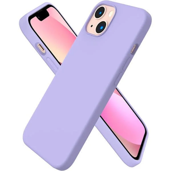 iPhone 13 Skal, Flytande Silikonskal för 6,1 Tums iPhone 13, Ultratunt Skal, Heltäckande Stötsäkert Skyddande Mjukt Skal Ljuslila