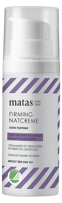 3 for 2 - Matas Striber Firming Natcreme til Meget til Tør Hud Uden Parfume 50 ml, Hudpleje, Masker, Anti-age