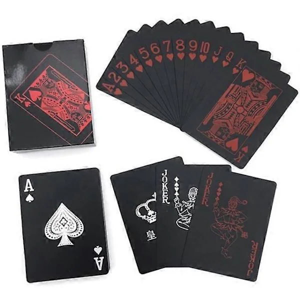 Svart Spelkort Poker Spel Kortlek blå Silver Poker Kostym Plast Magisk Vattentät Kortlek Magisk Vatten Present Kollektion[HK]