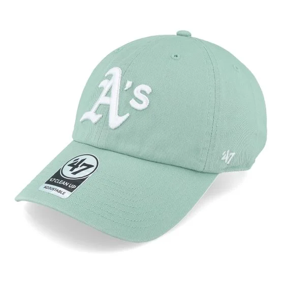47 Brand - MLB Grønn unconstructed Caps - Oakland Athletics Clean Up Eucalyptus Dad Cap @ Hatstore