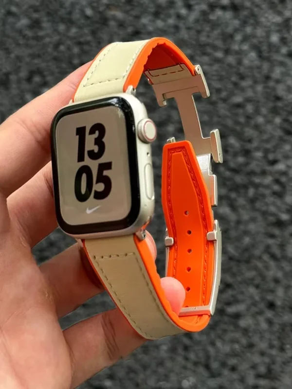 AliExpress - Leder-Silikonarmband für Apple Watch Ultra 3 2 49 mm Band 45 mm 44 mm 41 mm 40 mm 38 Armband iWatch Serie 11 10 42 46 mm 9876543SE