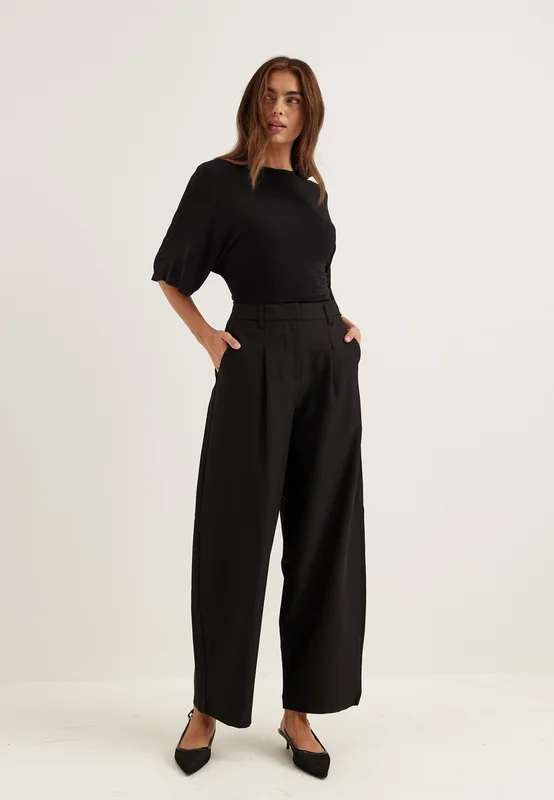 Pieces-Pcbosella Mw Barrel Pants Noos-Black-XS