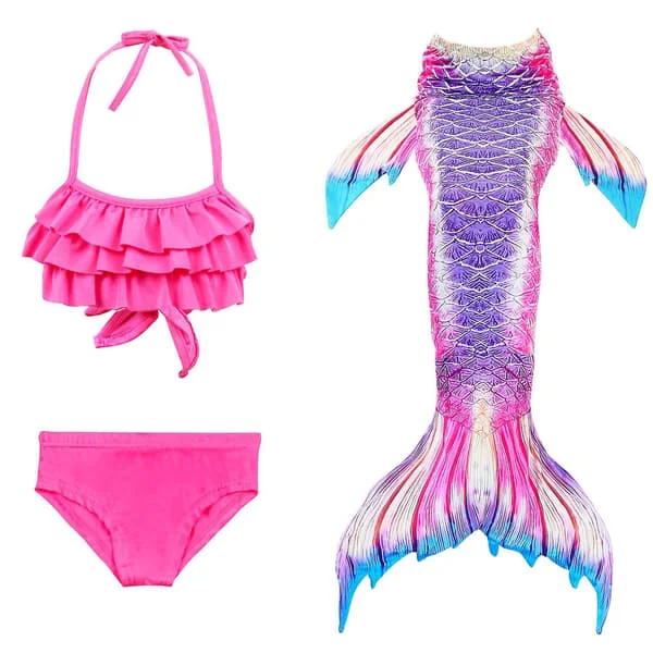 Kids Girls Mermaid Tail Bikini Set Swimwear Swimsuit Swimming Costum