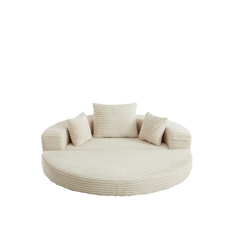AliExpress - 2-in-1 versatile sofa bed—converts from semi-circular sofa to round daybed. ideal for small spaces with fabric pocket armrests
