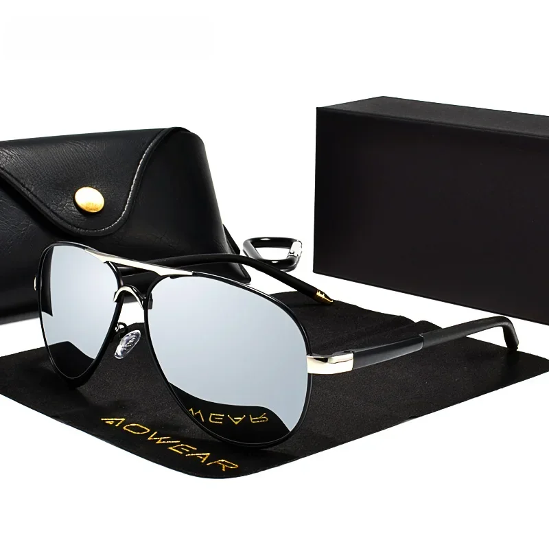 AliExpress - AOWEAR mannen Luchtvaart Zonnebril Mannen Gepolariseerde Spiegel Zonnebril voor Man HD Rijden Pilot Zonnebril lunettes de soleil homme