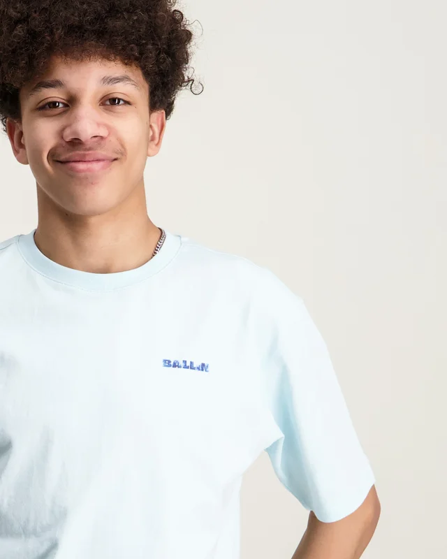 BALLIN Junior Watercolor Logo T-shirt Blå T-skjorter Gutt - Kids Brand Store