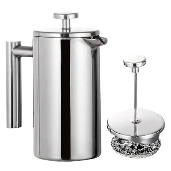 350ml/800ml/1000ml Stainless Steel French Press Coffee Maker, Double Wall Insulated Coffee Brewer BY
