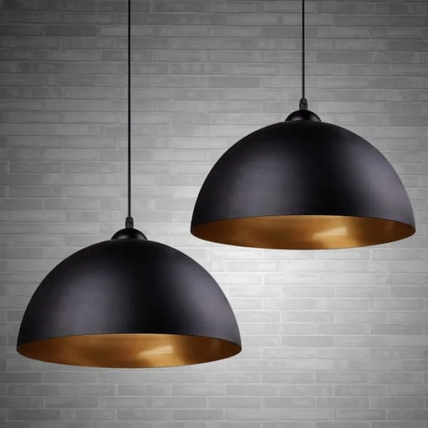 【NX】Modern industriell taklampa 2 x Vintage taklampa Diameter 30 cm Bredd Ljuskrona Tillverkad av järn Taklampa E27 Taklampa Svart Guld