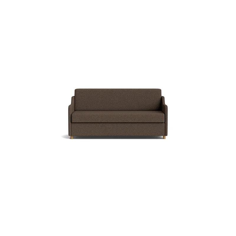 Lungo 2-Sitzer-Schlafsofa in Bouclé Braun, modernes Design mit Gästebett-Funktion, platzsparendes Designsofa für Wohnzimmer, 76,5cm Tiefe.