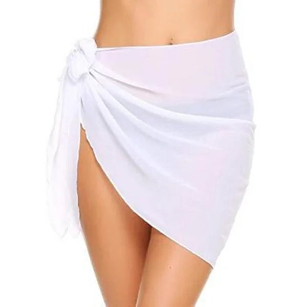 Dame Short Beach Sarongs Chiffon Badedrakt Cover Ups Bikini Wrap Skjørt Side Åpen for sommer Hot