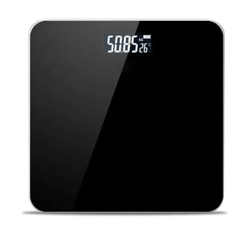 Herzberg digital personvekt med stor LCD-skjerm - Svart