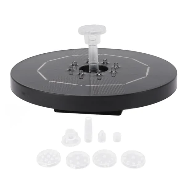 Rund Solcelledrevet Fontene LED Lys Solcelle Vann Fuglebad Flytende Fontene 120cm Høyde 3000mAh