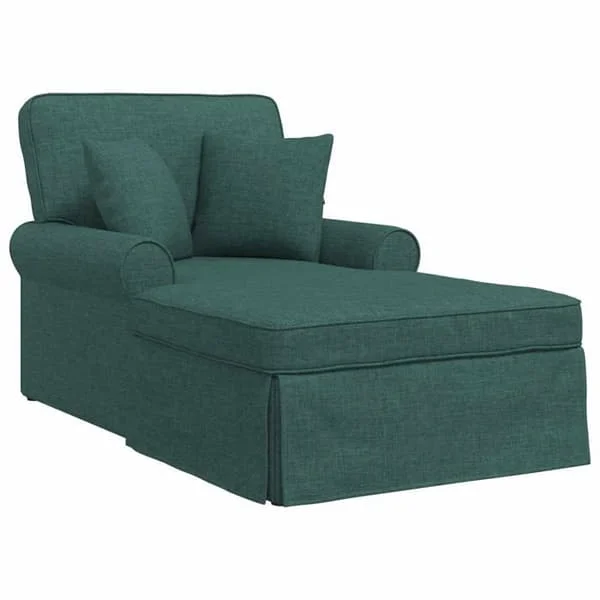 Modern chaise longue - vidaXL - Mörkgrön - 91x157x91 cm - Andningsbart tyg - Vadderade armstöd