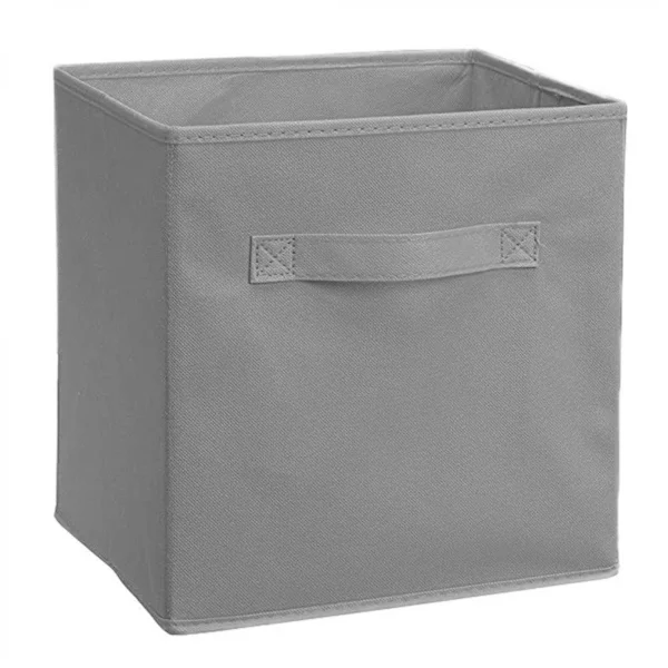 Grey Foldable Storage Box Household Storage Basket