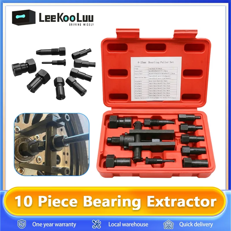 AliExpress - LeeKooLuu-Extracteur de roulement interne de moto avec boîte, kits flacon, outil de retrait de roulement, 10 pièces