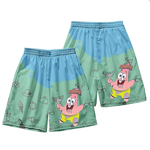 På rea Sommar Patrick Star Shorts T-shirt set Holiday Beach Beach Byxor Herr Blombyxor Trend Around Surf Casual Byxor