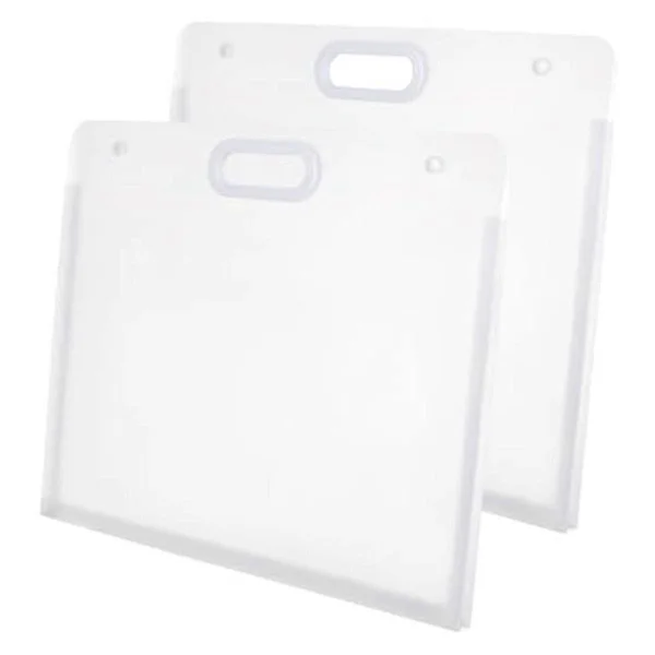 2 Pieces Plastic Art Folders, Waterproof Folders with Handle Rectangular Art Storage Box for Painting S