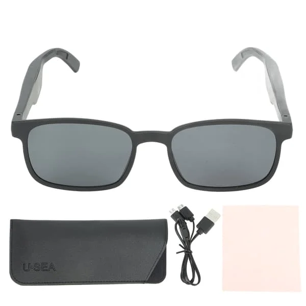 Smart Glasses X 13 Open Ear Style Smart Briller Lyt til musik Opkald Bluetooth 5.0 Audio Briller Sort