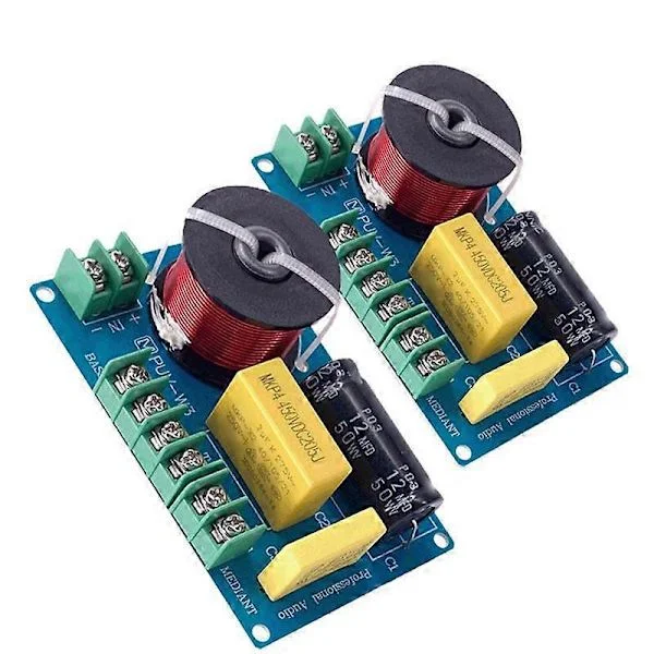 2 st 200W 3-vägs Audio Hifi Filter Kretskort Stereo Högtalare Delningsfilter Diskant/Bas 3 Enhets Frekvensdelare
