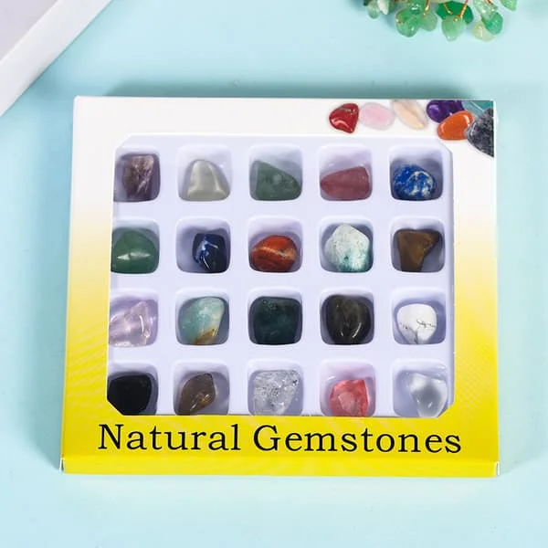 20 stk. Healing Crystal Naturlige Ædelsten Reiki Chakra Sten Samling Aktivitetskit Mineral Ædelsten Sæt, Mini Bohemian T