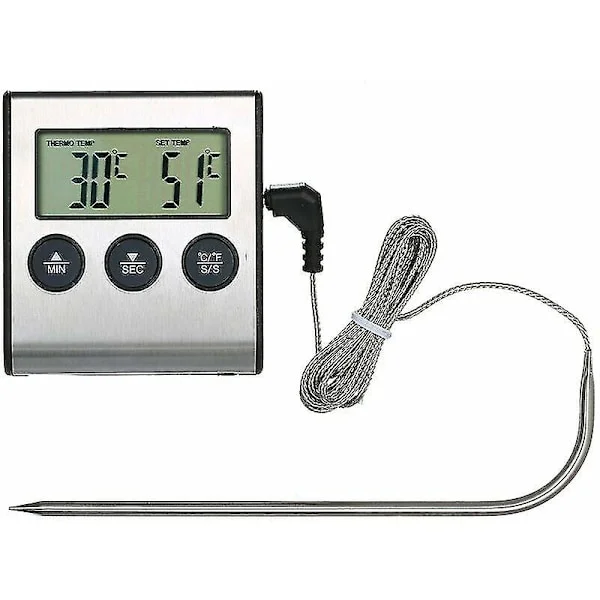 Kjøkken Mat Termometer Timer Elektronisk Sonde Kjøtt Termometer Grill