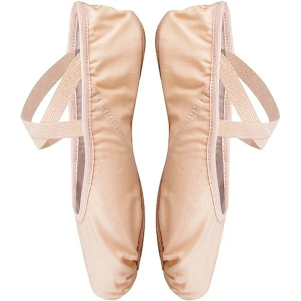 Balletsko med delt sål, flade sneakers til dans Lys pink 9 børn Lyspink