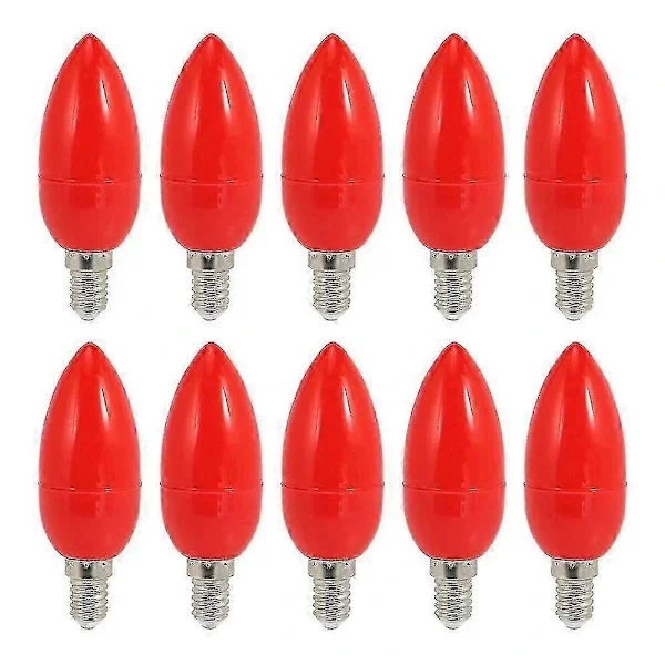 10x LED Candelabra Bulbs Red Lucky Lamp God Light Energy Saving Candelabra Light, E14