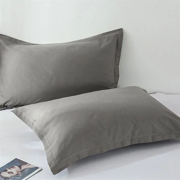 Harmaa puuvillainen tyynyliina 48 x 74 cm – tyynynpäällinen / tyynyliina / päällinen standardityynylle