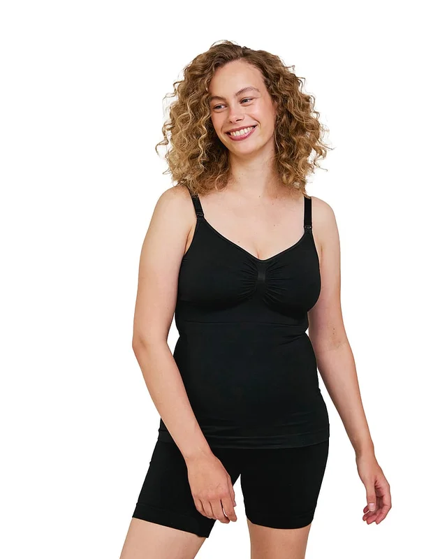 Carriwell Sømløs Ammetop med Shapewear Sort S, Børn & Forældre, Graviditet & Efterfødsel, Graviditetstøj