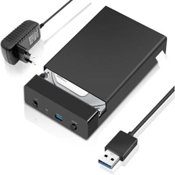 USB 3.0 SATA HDD-dokkingstasjon for 2,5" og 3,5" SATA-harddisker/SSD-er (FMY)