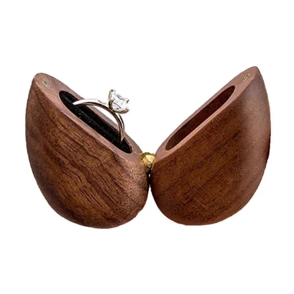 Hjerteformet ringboks for forlovelse bryllupsdag smykker tre forlovelsesringer holder med magnetisk lukking