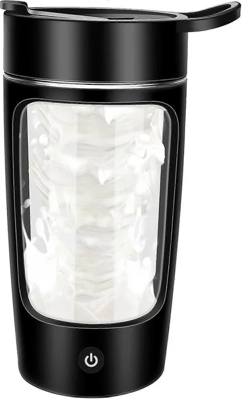 Electric Protein Shaker Bottle, 650ml/22 oz Blender Bottles Portable Mixer Cup/USB Rechargeable Protein Shaker (Black)